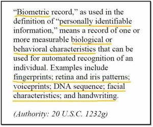 Biometric Definition FEDERAL